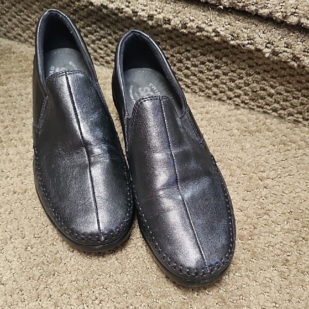 SAS Black Leather Loafers